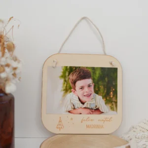 Moldura em madeira 17x17 — Feliz Natal MADRINHA